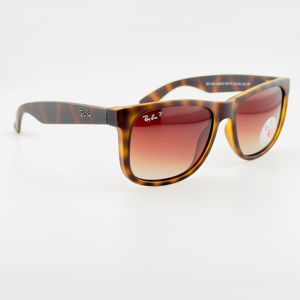 Ray-Ban Justin Polarized Sunglasses RB4165 Matte Havana Brown Gradient lenses - Picture 6 of 15
